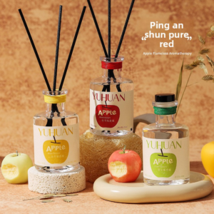 YUHUAN Apple Series Flameless Reed Diffuser – 150ml, 120-180 Days, 3 Apple Scents - Aromatherapy Diffuser