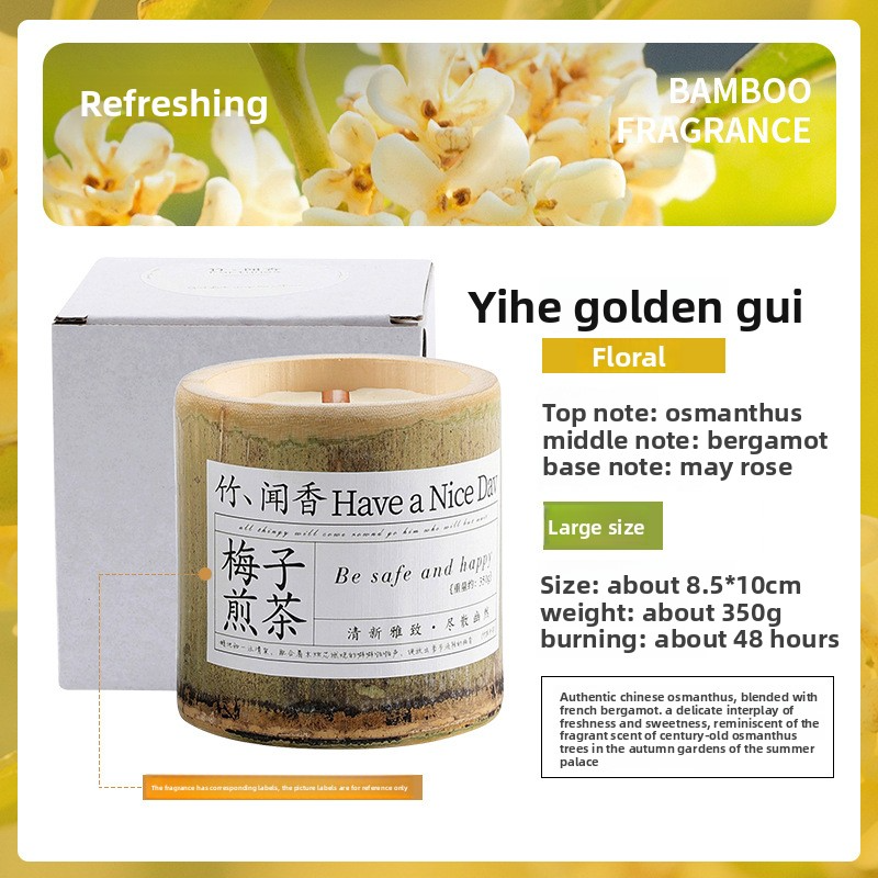 Bamboo Peace Aromatherapy Candle – Handcrafted Soy Wax in Natural Bamboo Tube - Set / Collection
