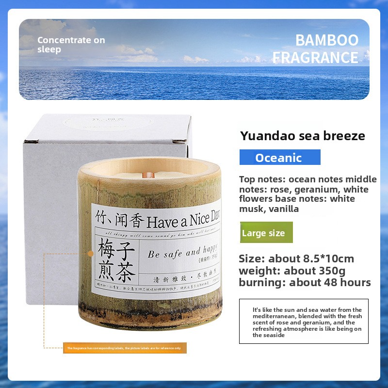 Bamboo Peace Aromatherapy Candle – Handcrafted Soy Wax in Natural Bamboo Tube - Context