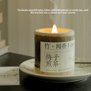 Bamboo Peace Aromatherapy Candle – Handcrafted Soy Wax in Natural Bamboo Tube - Bamboo and Rattan Art