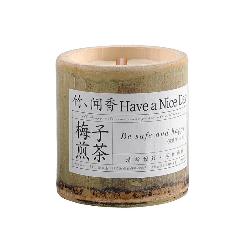 Bamboo Peace Aromatherapy Candle – Handcrafted Soy Wax in Natural Bamboo Tube - Size Reference