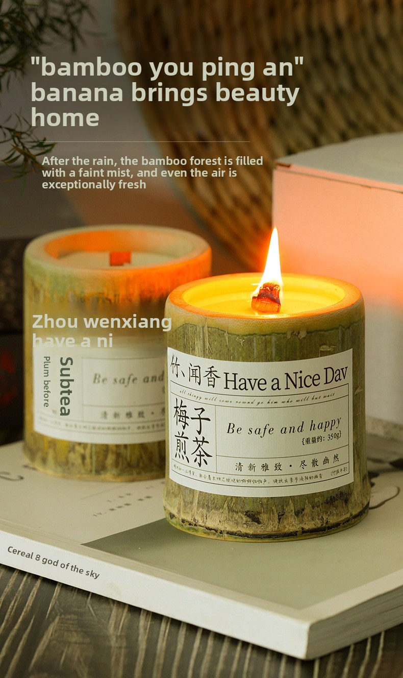 Bamboo Peace Candle Detail