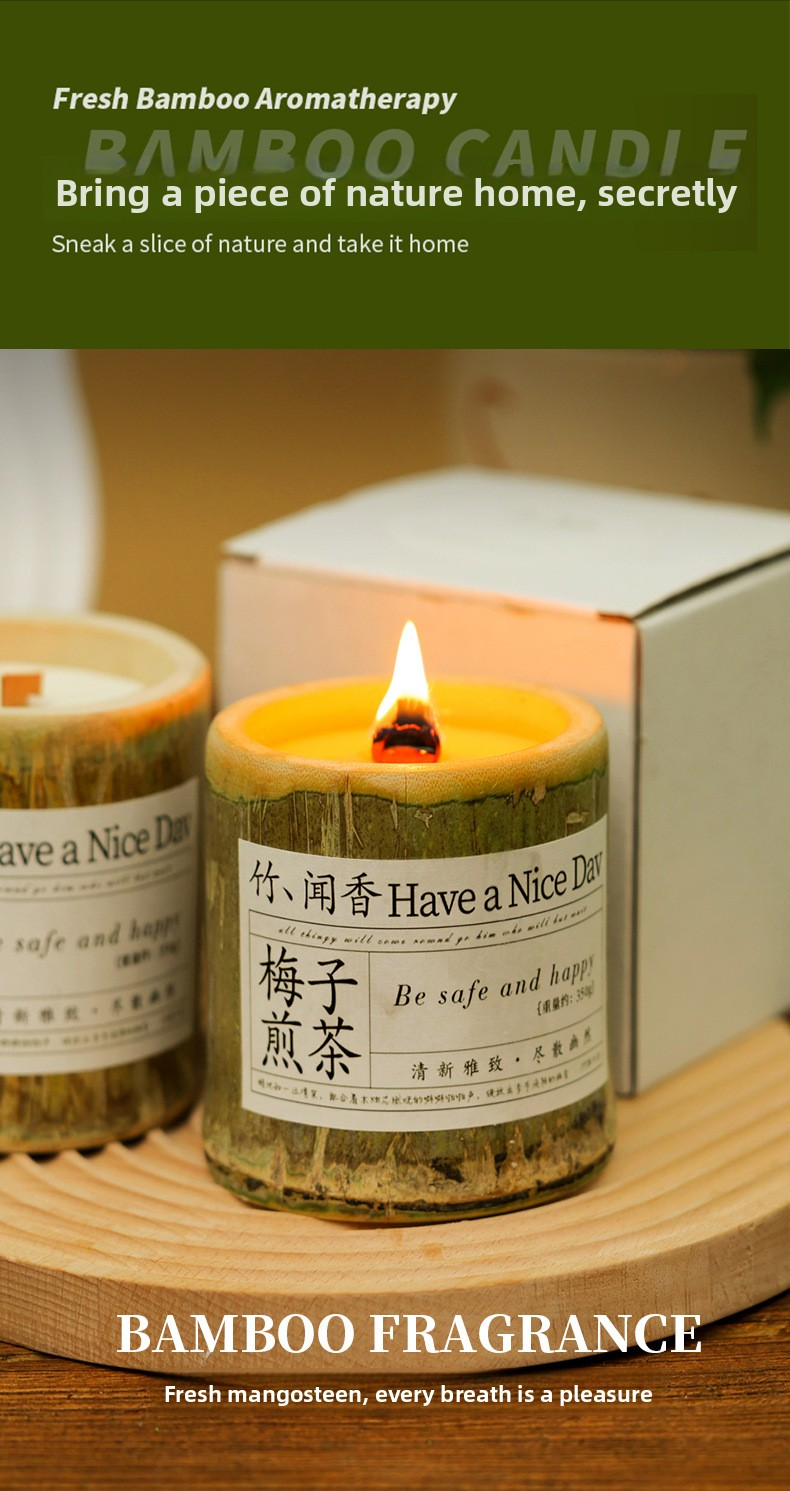 Bamboo Peace Candle Detail