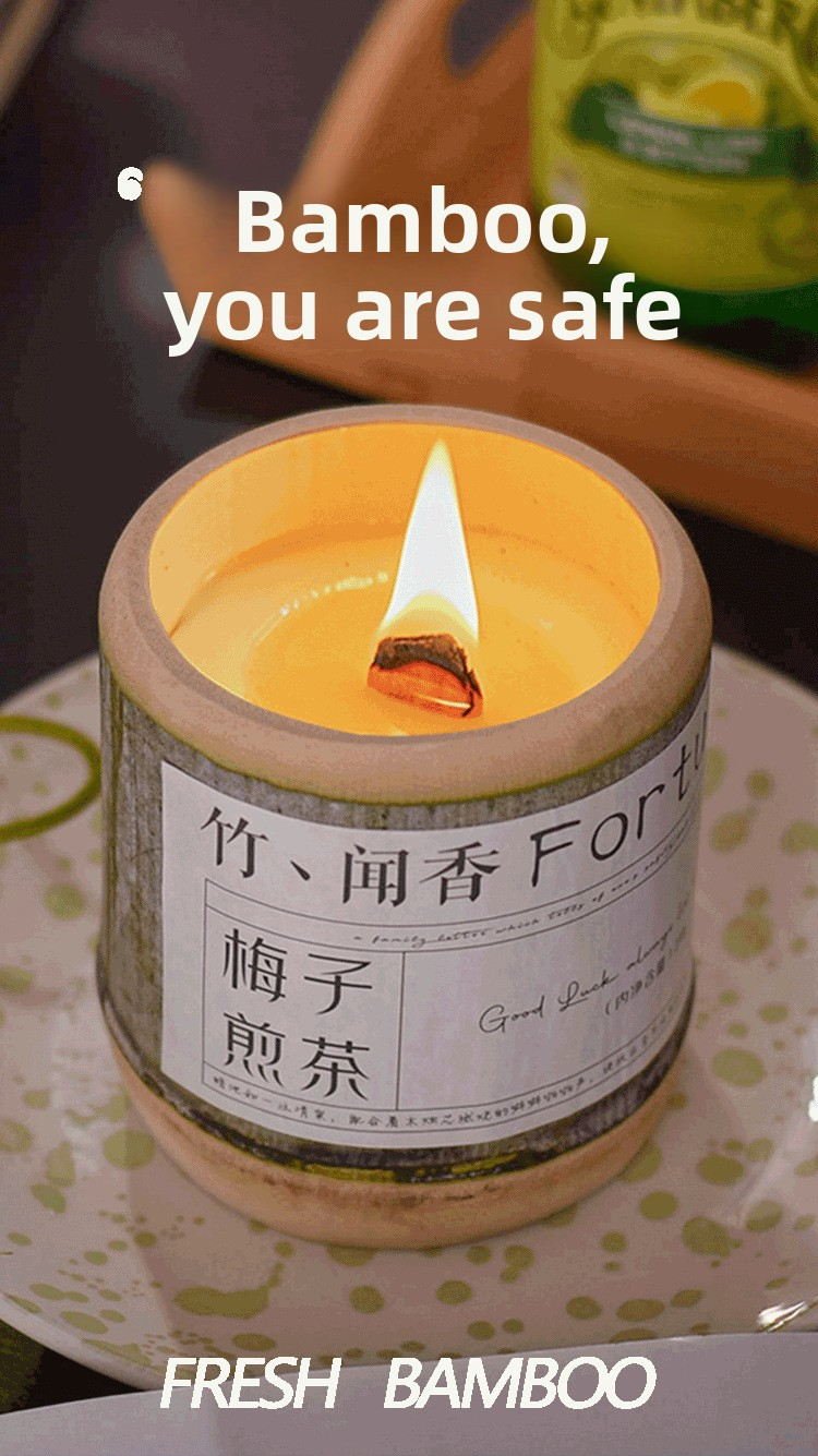 Bamboo Peace Candle Detail