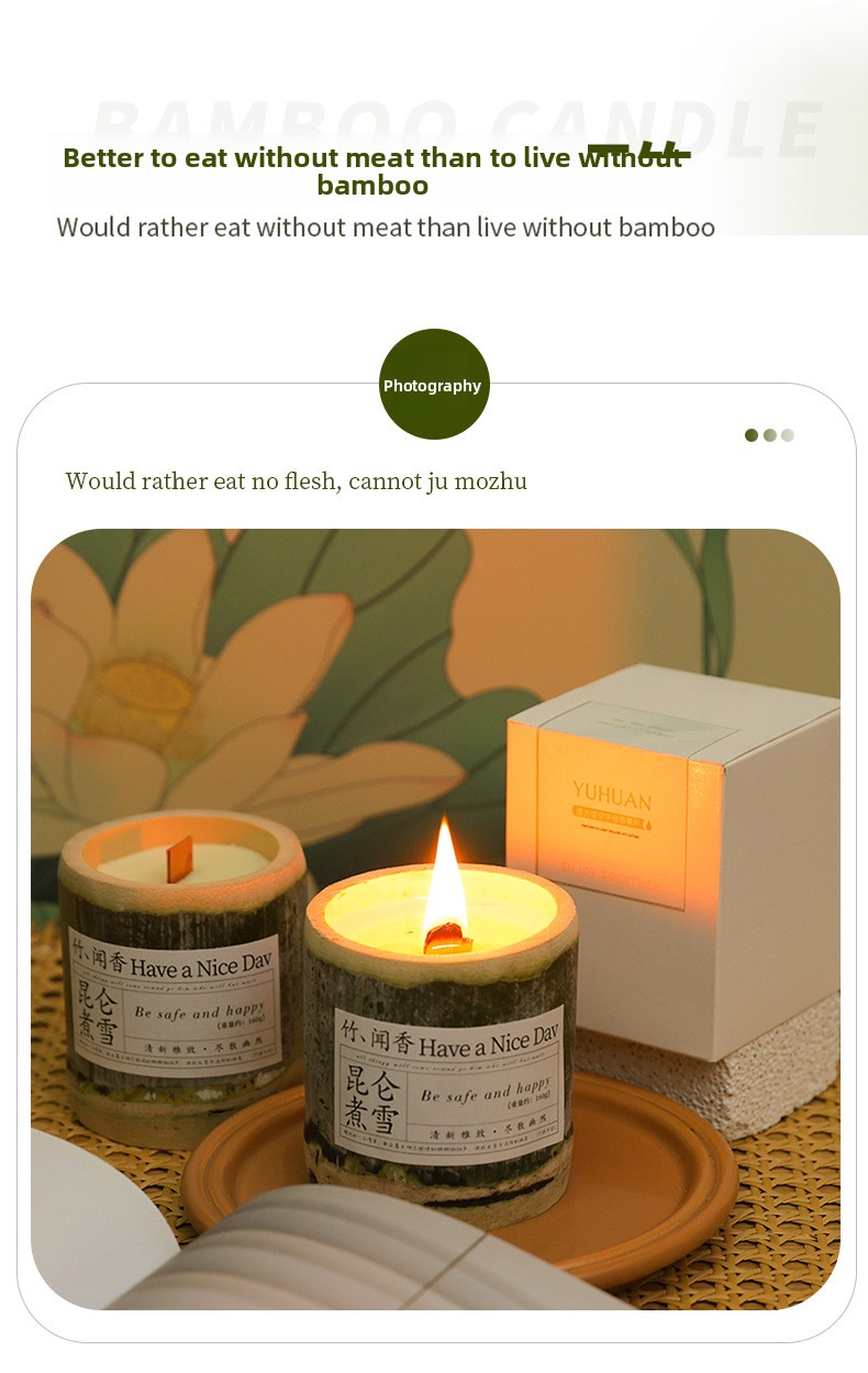 Bamboo Peace Candle Detail