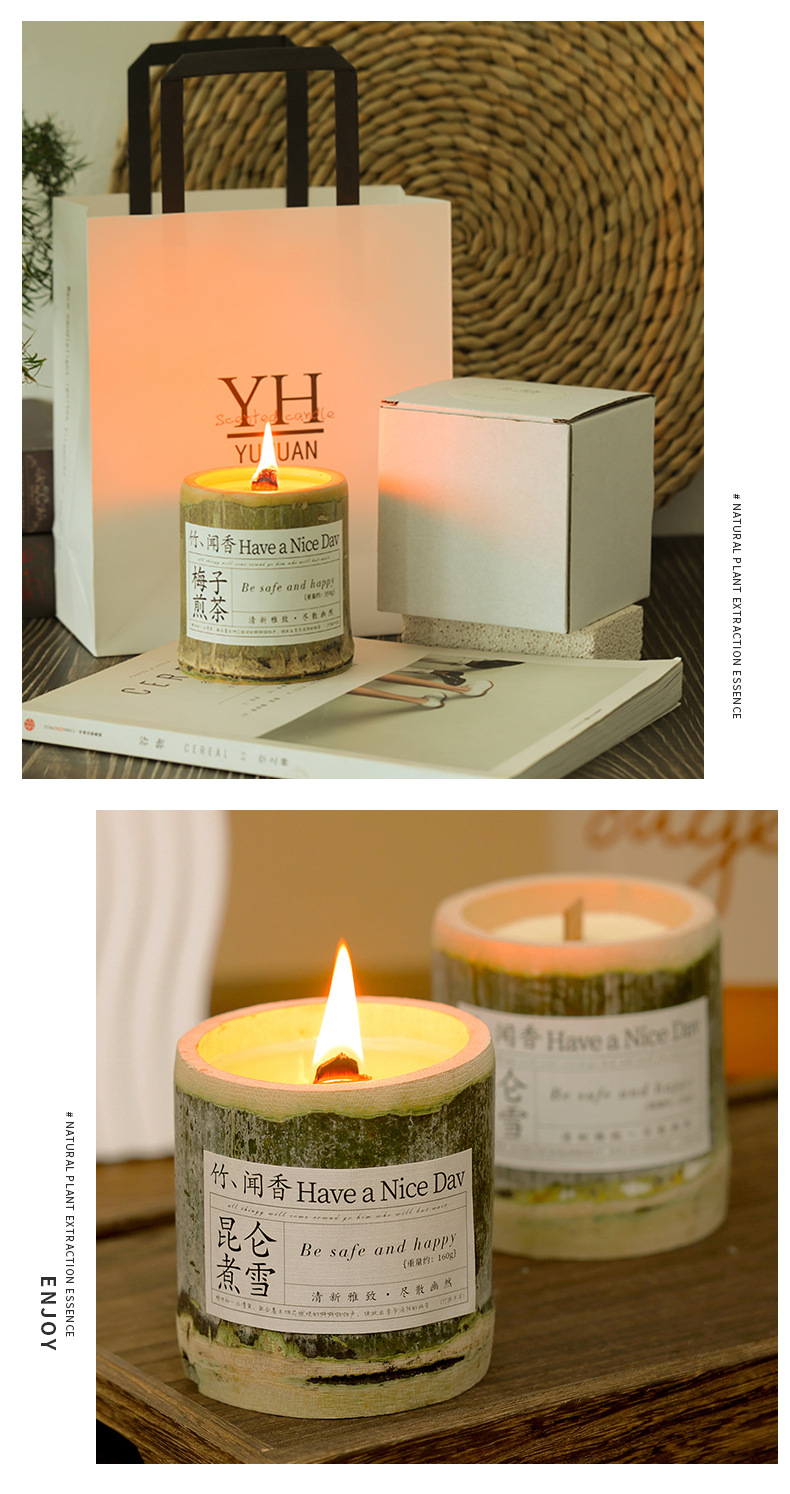Bamboo Peace Candle Detail
