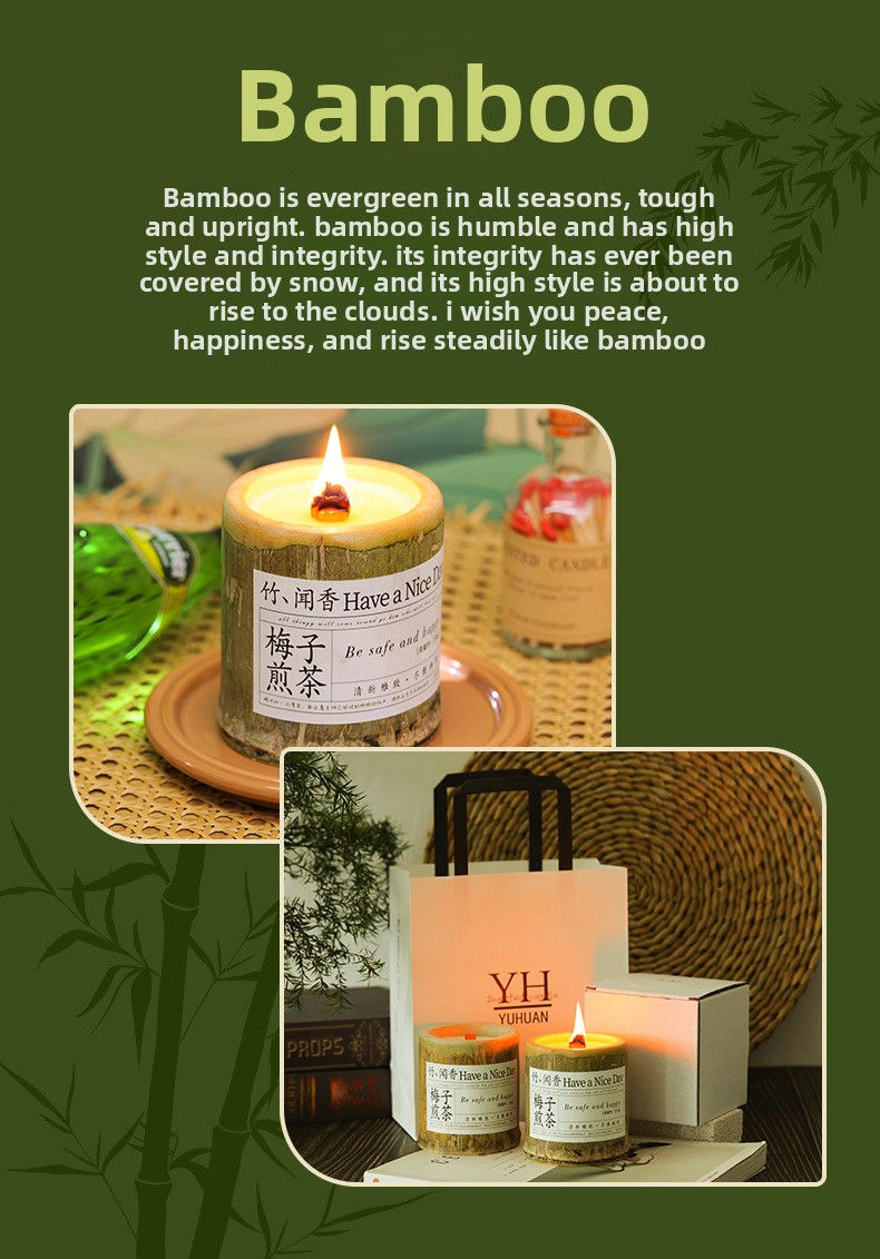 Bamboo Peace Candle Detail