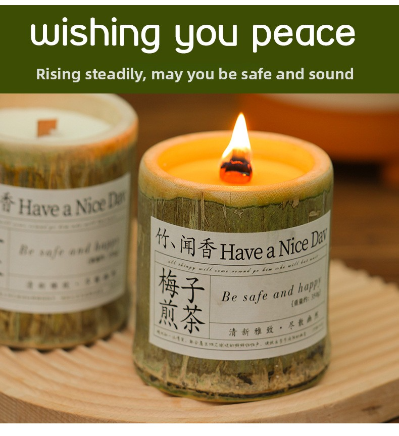 Bamboo Peace Candle Detail