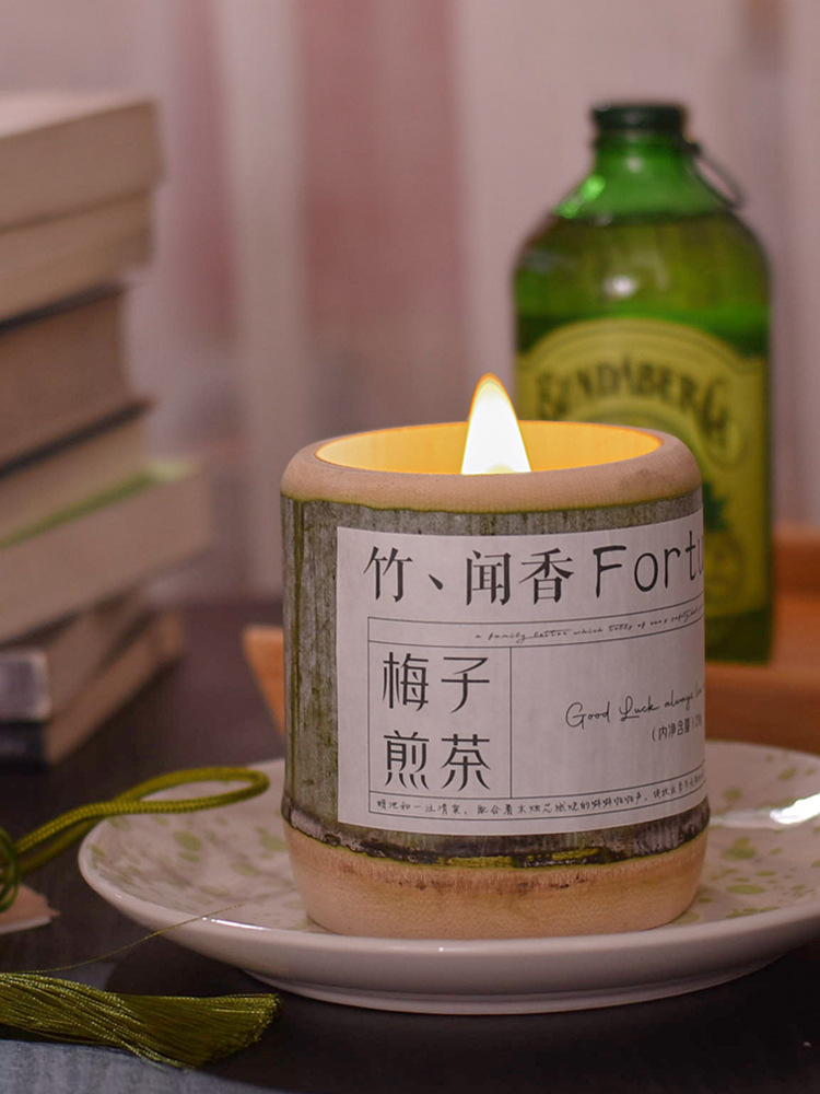 Bamboo Peace Candle Detail