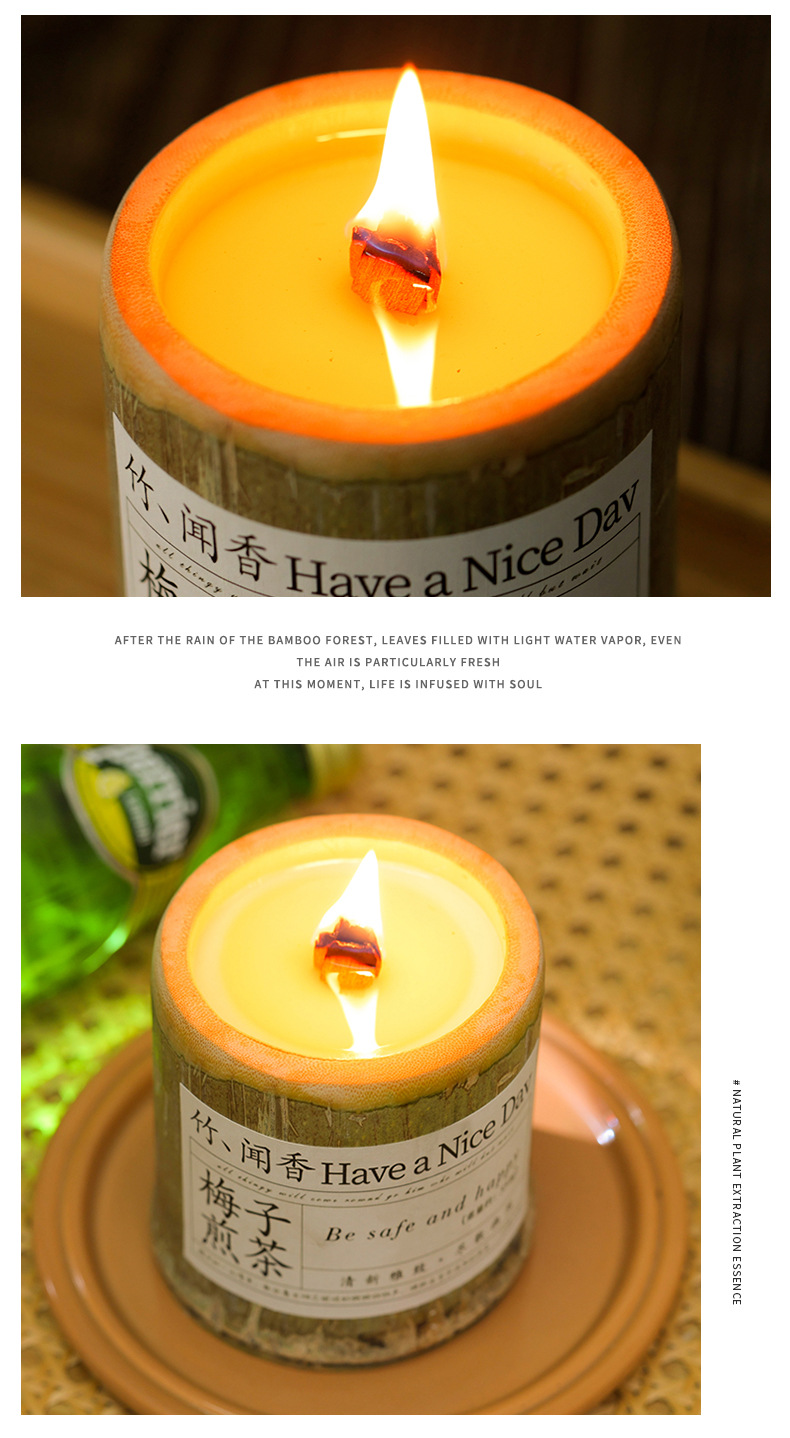 Bamboo Peace Candle Detail