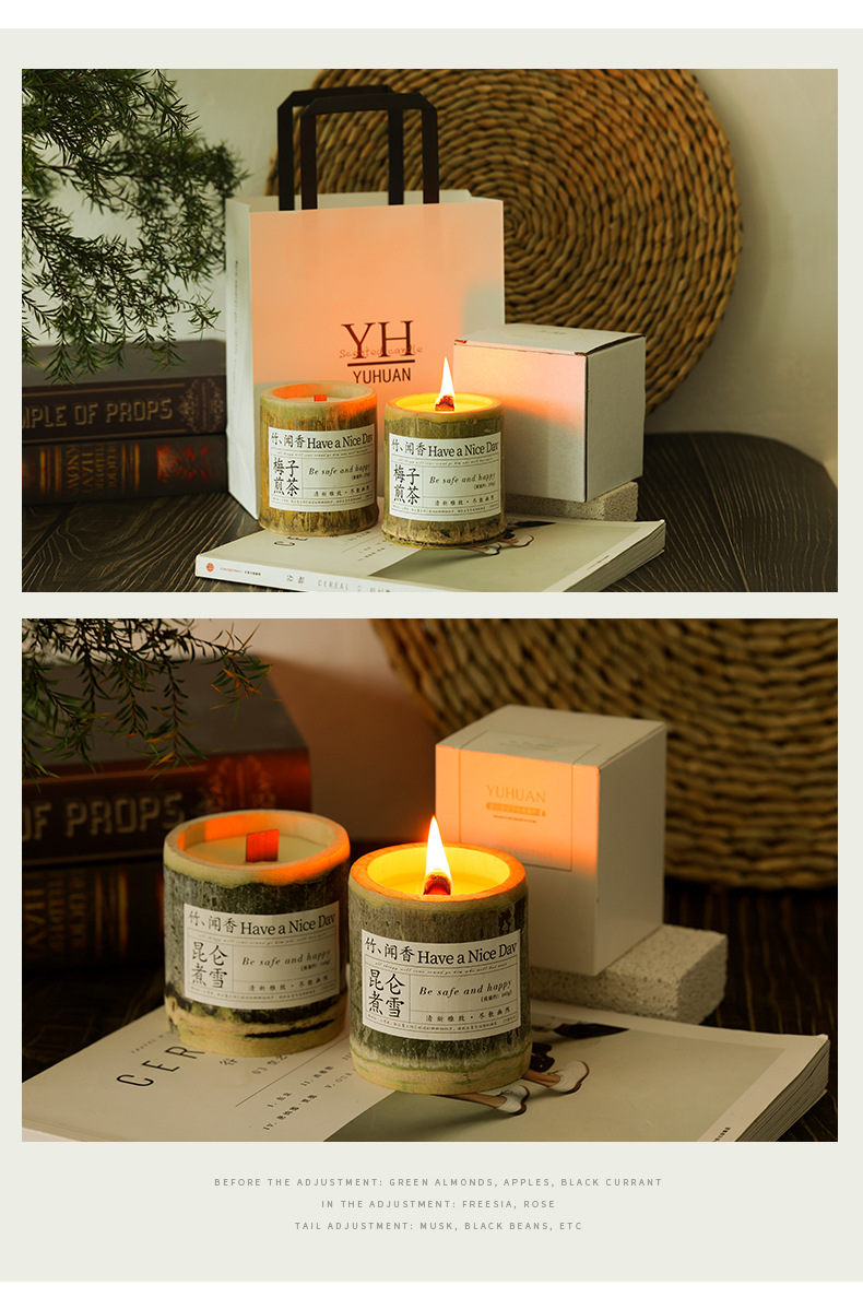 Bamboo Peace Candle Detail