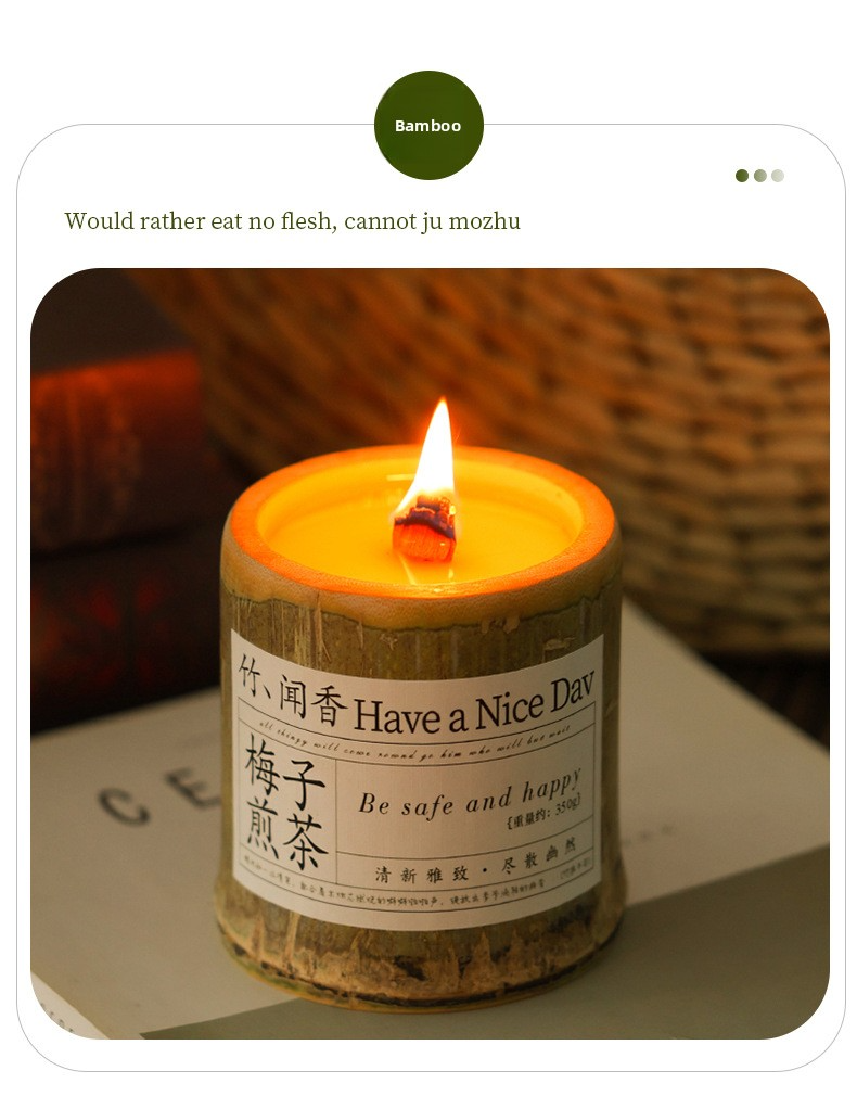 Bamboo Peace Candle Detail