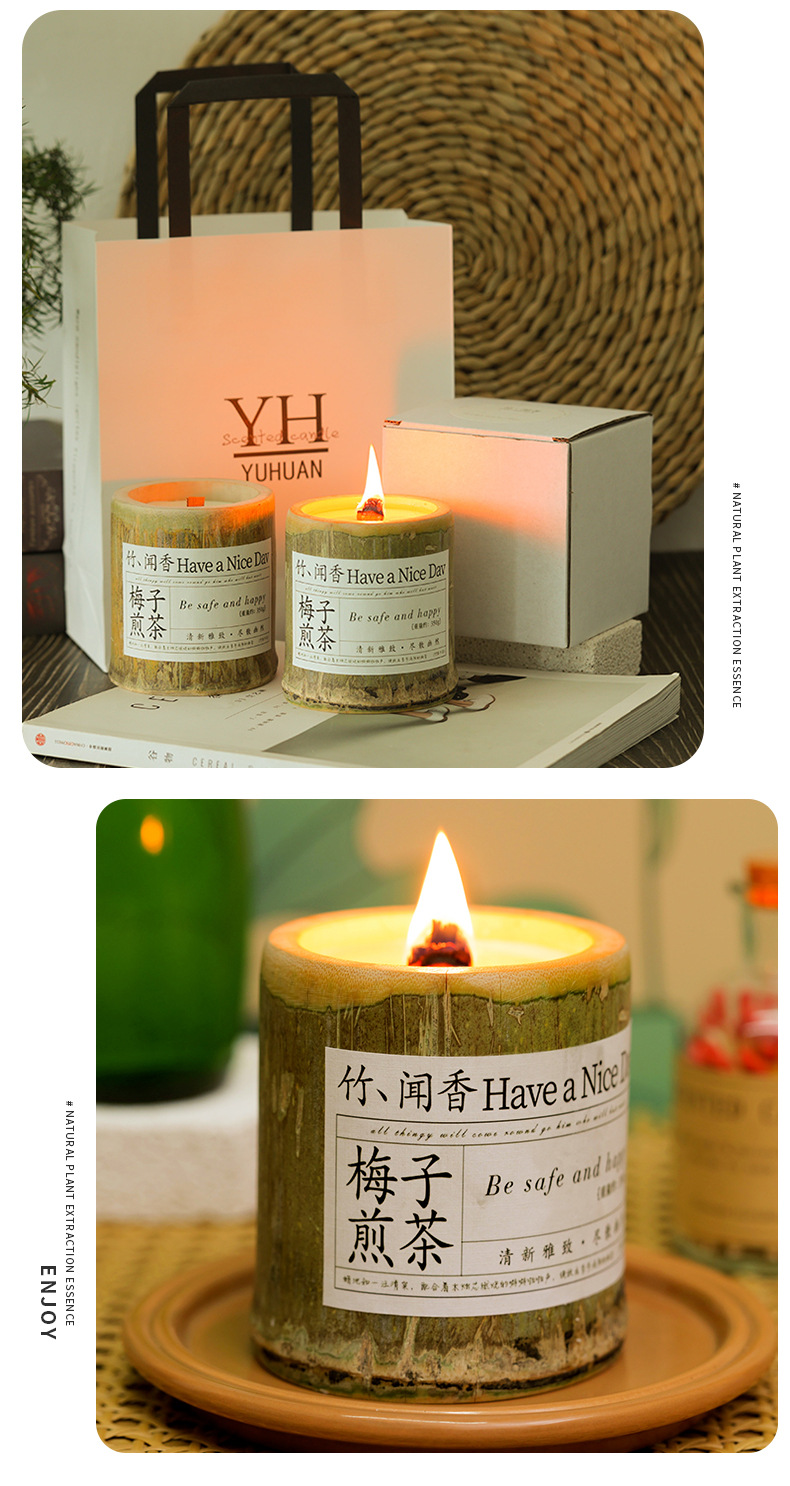 Bamboo Peace Candle Detail
