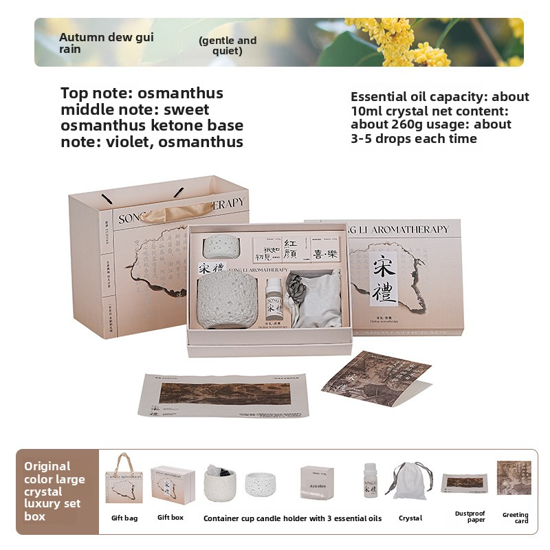 SONG LI Diffuser Stone Aromatherapy Crystal Gift Box – Flameless Home Fragrance, 10 Scents, 120-180 Days - In Use