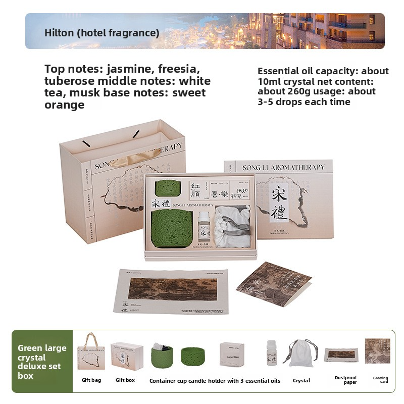 SONG LI Diffuser Stone Aromatherapy Crystal Gift Box – Flameless Home Fragrance, 10 Scents, 120-180 Days - Context