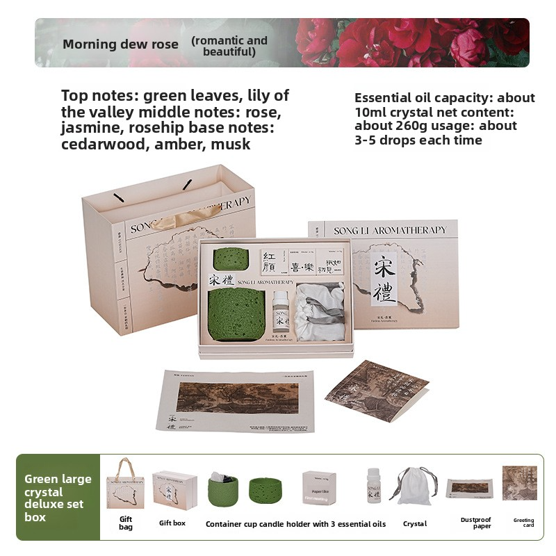 SONG LI Diffuser Stone Aromatherapy Crystal Gift Box – Flameless Home Fragrance, 10 Scents, 120-180 Days - Alternative View