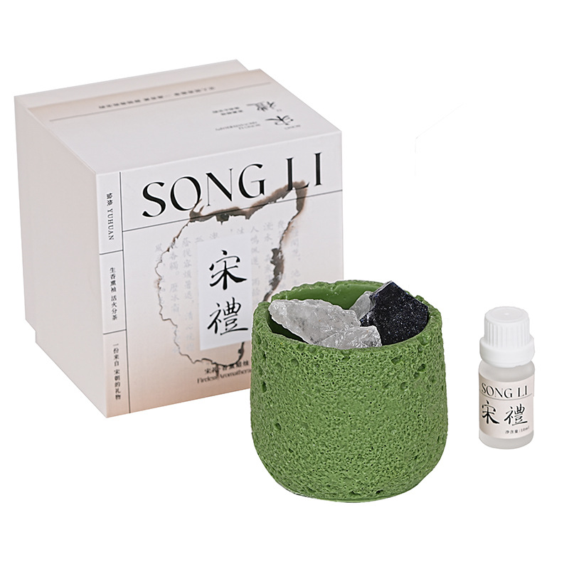 SONG LI Diffuser Stone Aromatherapy Crystal Gift Box – Flameless Home Fragrance, 10 Scents, 120-180 Days - Size Reference