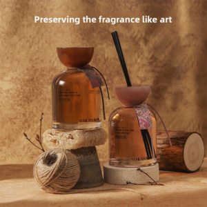 YUHUAN Sandalwood & Rose Flameless Reed Diffuser – Premium Home & Hotel Fragrance, 8 Scents, 200ML - Aromatherapy Diffuser