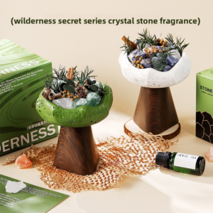 YUHUAN Wilderness Secret Realm Diffuser Stone Gift Box – Flameless Aromatherapy Crystal, 8 Scents, 3 Cup Colors - Aromatherapy Diffuser