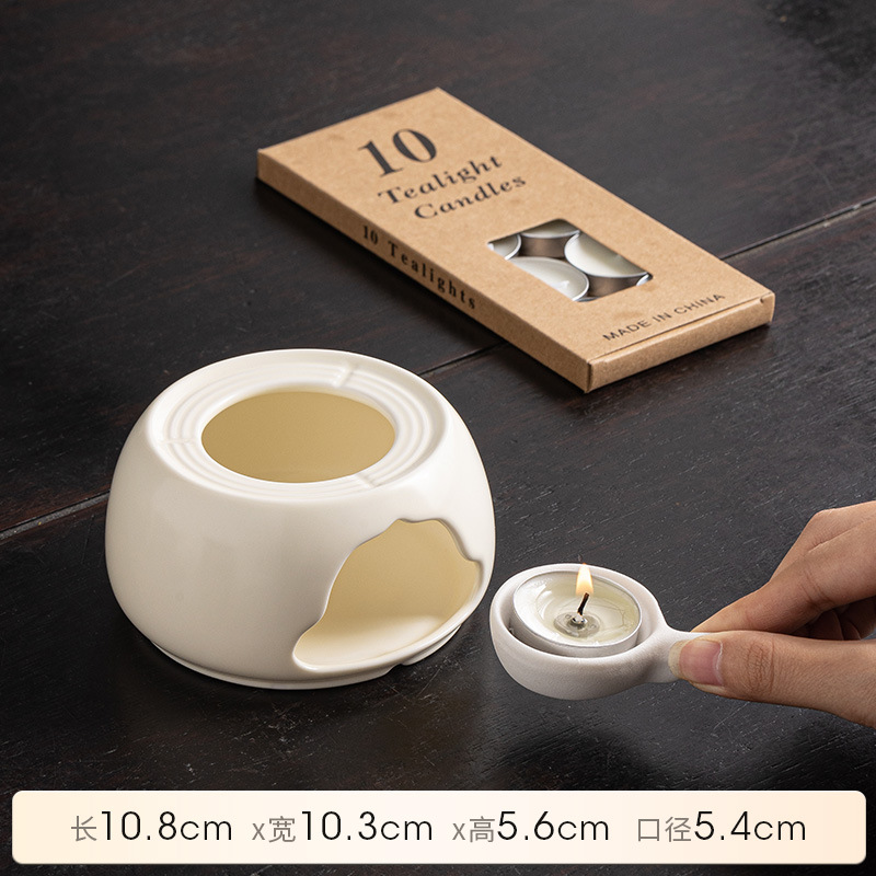 Traditional Ceramic Candle-Heated Tea Roaster - Tea Aroma Enhancer - Set / Collection