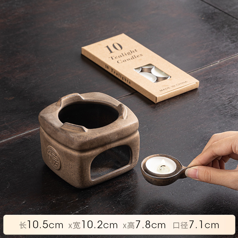 Traditional Ceramic Candle-Heated Tea Roaster - Tea Aroma Enhancer - Product Set