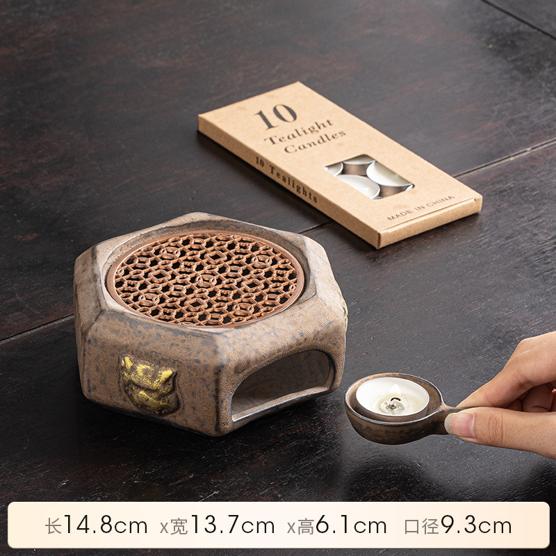 Traditional Ceramic Candle-Heated Tea Roaster - Tea Aroma Enhancer - Alternative View