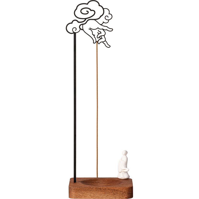 Creative Inverted Hanging Incense Holder - Buddha Hand Zen Home Decor - In Use