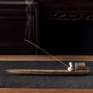 Chinese Ceramic Fisherman Incense Holder - Handmade Vintage Style - Ceramic Incense Burner