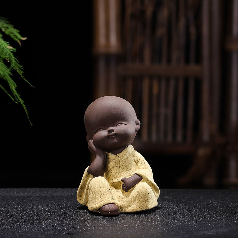 Four No's Mini Monk Figurine - Zen Home Decor - Detail View