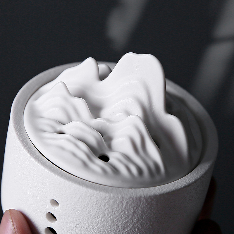 Qianli Jiangshan Ceramic Incense Burner with Lid - Lifestyle Scene