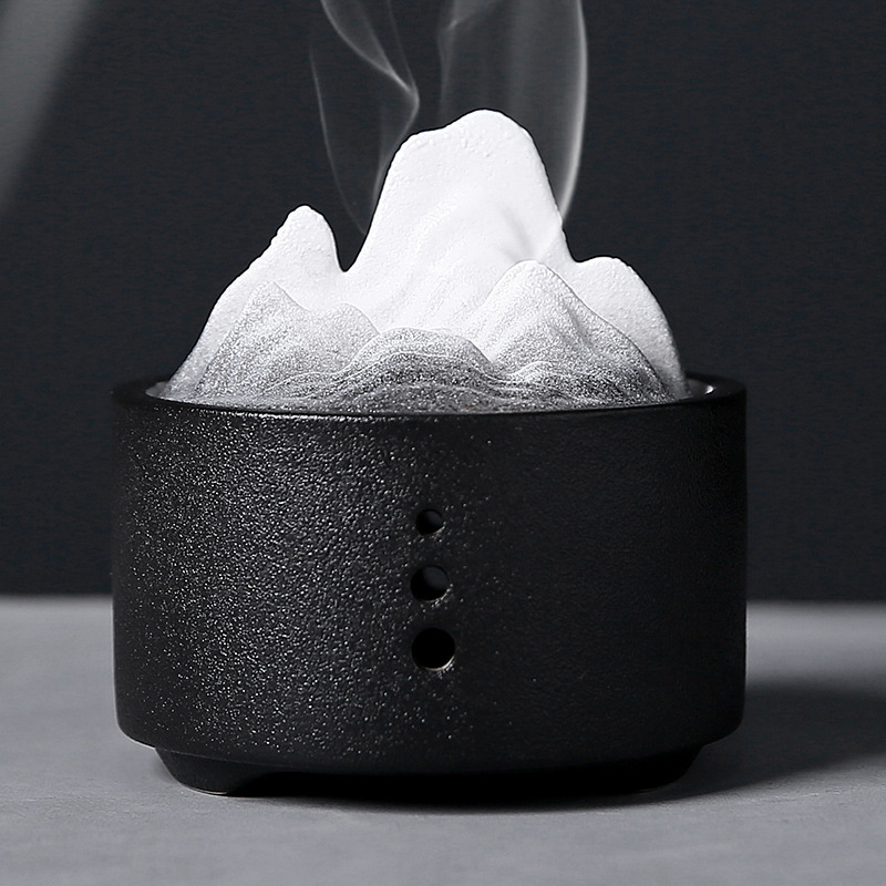 Qianli Jiangshan Ceramic Incense Burner with Lid - Size Reference