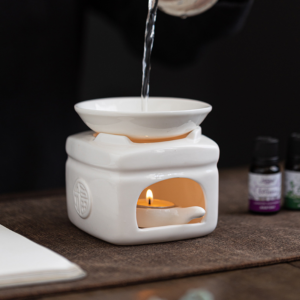 Cross-border White Porcelain Essential Oil Diffuser & Tea Warmer - Aromatherapy Diffuser