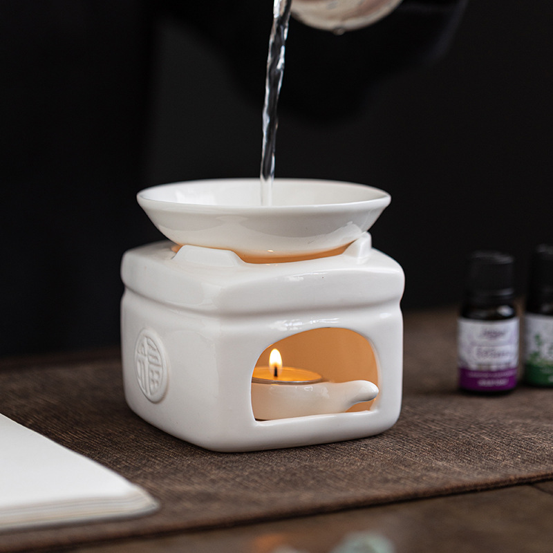 Cross-border White Porcelain Essential Oil Diffuser & Tea Warmer - Aromatherapy Diffuser
