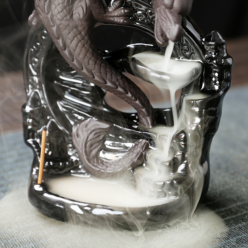 European Dragon Waterfall Backflow Incense Burner - Size Reference