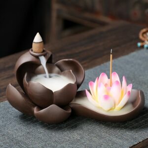 Zen Purple Clay Backflow Incense Burner - Lotus Pond - Backflow Incense Burners