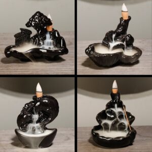 Creative Purple Clay Backflow Incense Burner - Mountain & Waterfall - Backflow Incense Burners
