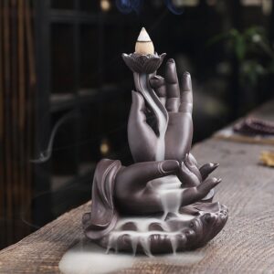 Cross-border Purple Clay Backflow Incense Burner - Great Compassion Buddha's Hand - Backflow Incense Burners
