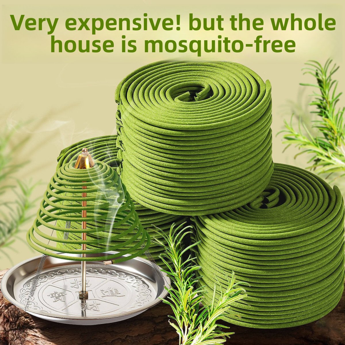 Natural Citronella Mosquito-Repelling Coil Incense - 3 Scents - Lifestyle Scene