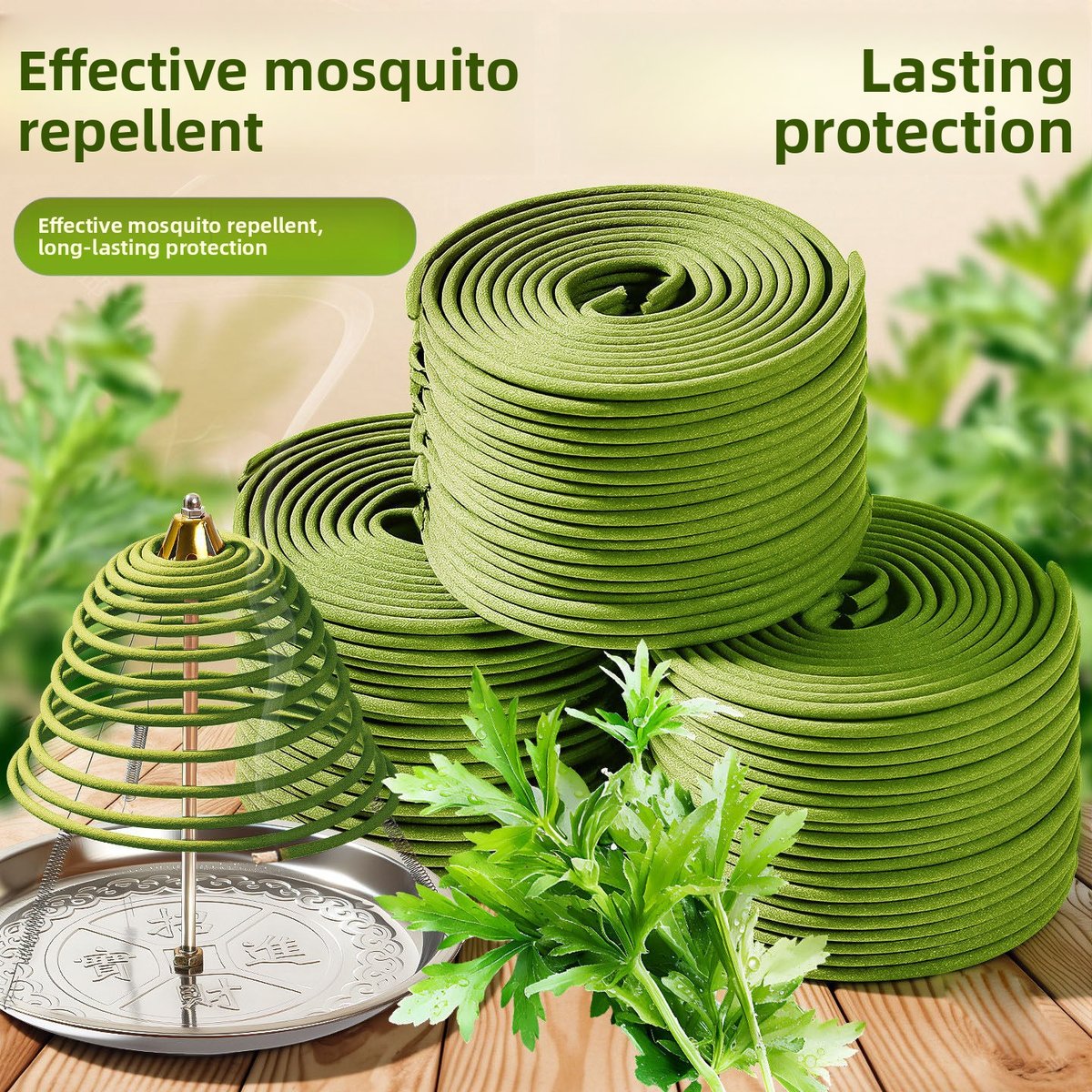 Natural Citronella Mosquito-Repelling Coil Incense - 3 Scents - In Use