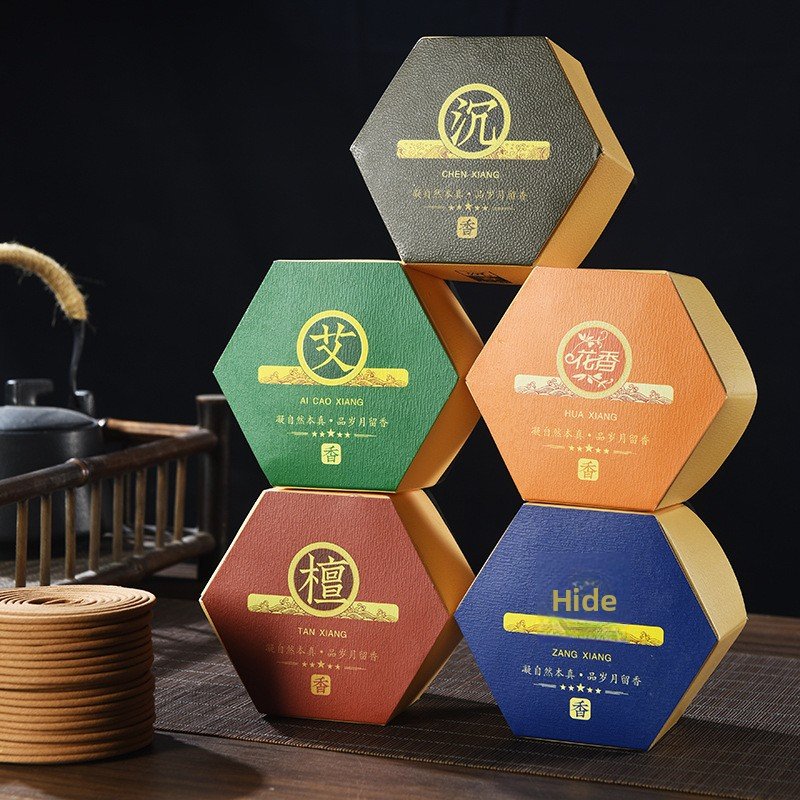 Mugwort Coil Incense - 4-Hour Long-Burning Set, 3 Scents - Detail View