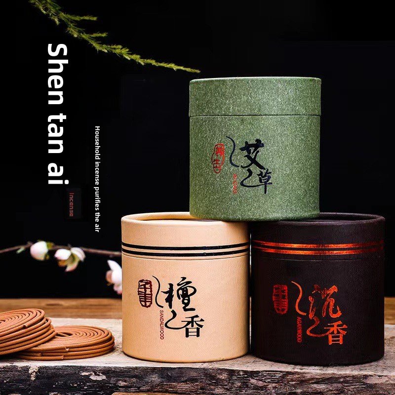 Mugwort Coil Incense - 4-Hour Long-Burning Set, 3 Scents - Size Reference
