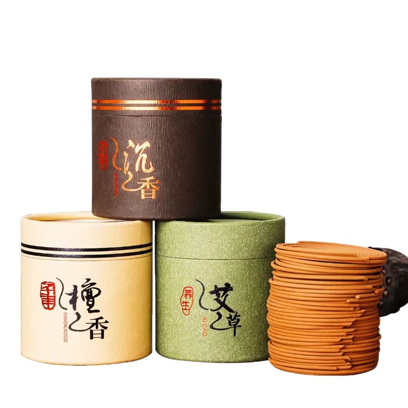 Mugwort Coil Incense - 4-Hour Long-Burning Set, 3 Scents - In Use