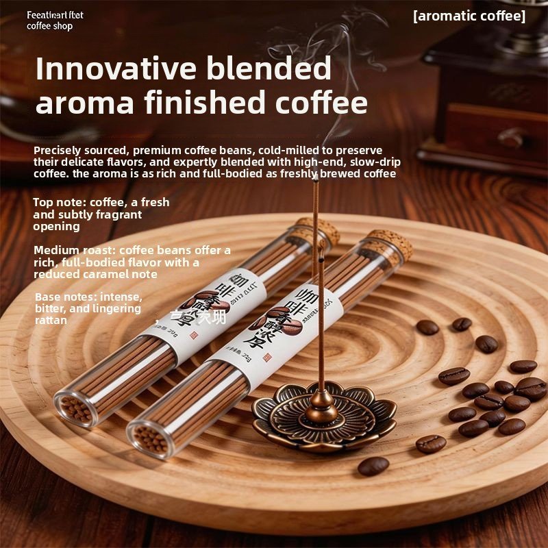 Natural Coffee Scent Incense Sticks - Home & Office Aromatherapy - Detail View
