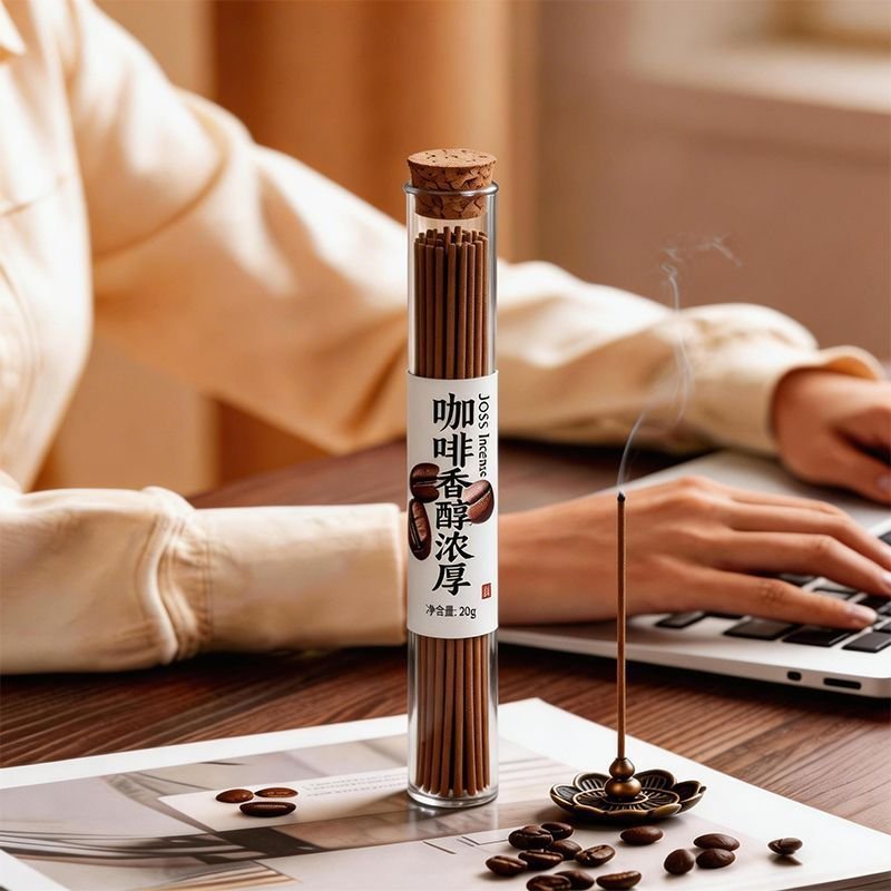 Natural Coffee Scent Incense Sticks - Home & Office Aromatherapy - Size Reference
