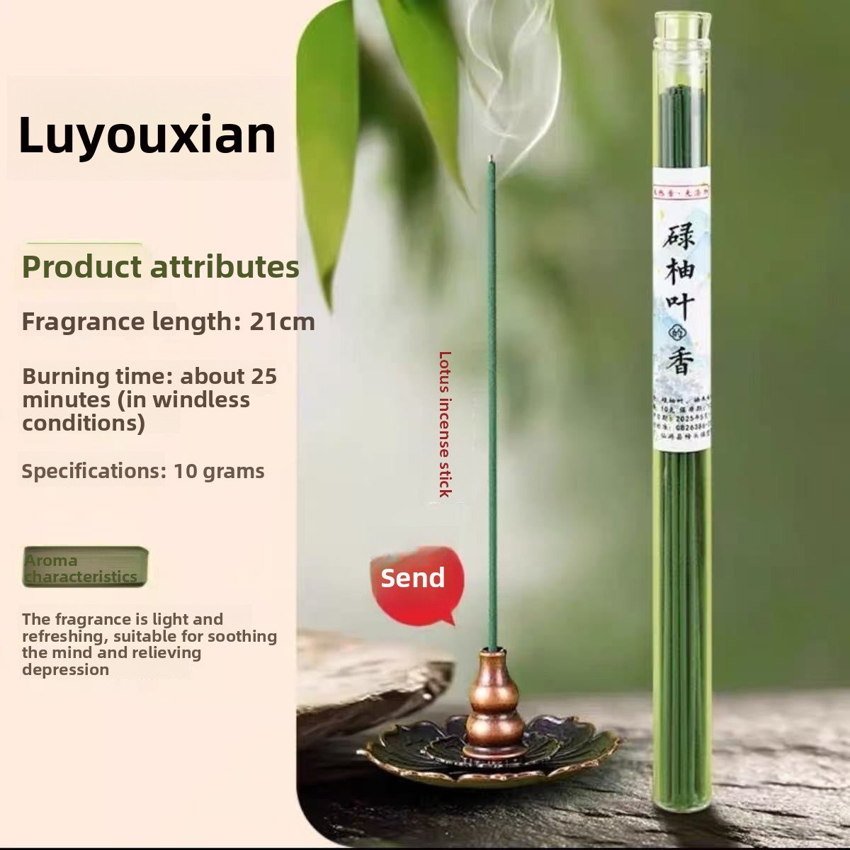 Natural Backflow Incense Cones - 10 Fragrances for Waterfall Smoke - Size Reference