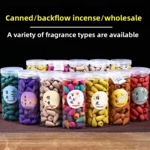 Large Jar Tower Incense Cones - 420pcs Natural Aroma Cones with Holder - Natural Incense