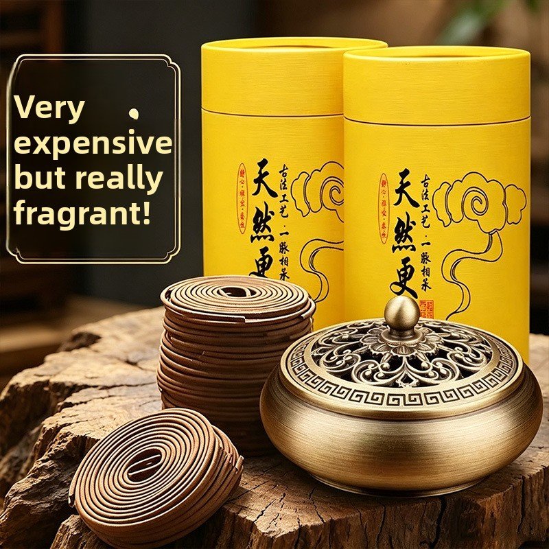 Alloy Incense Burner Gift Set - 120-Disc Coil Incense in 7 Scents - Lifestyle Scene