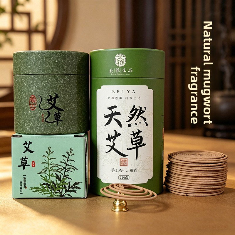 Natural Mugwort Coil Incense - 120 Discs Home Cleansing & Relaxation - Coil Incense