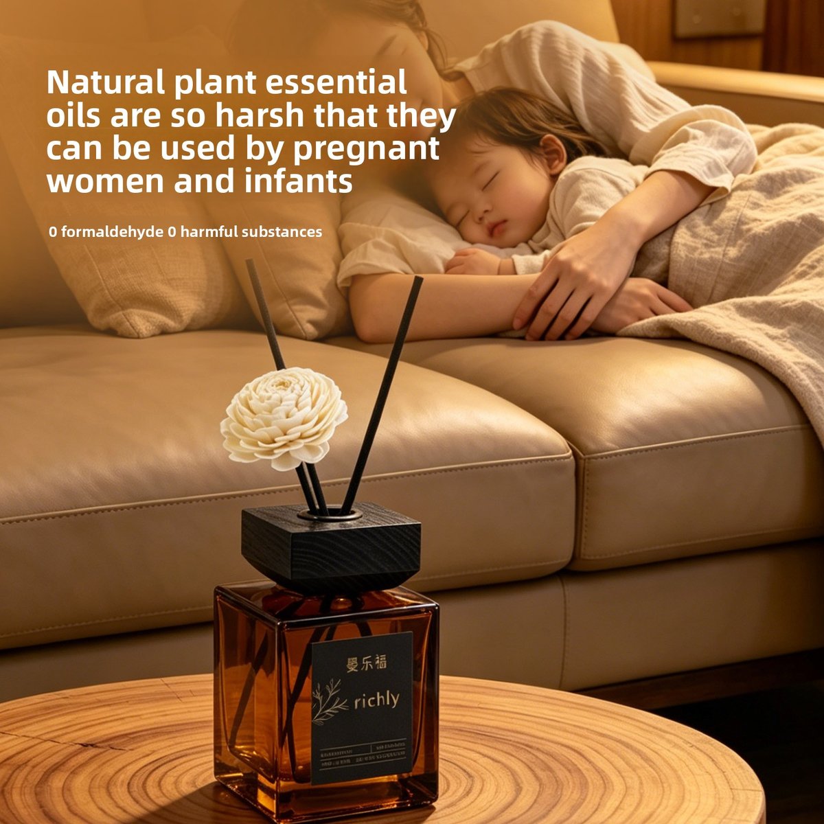 Oriental Charm 200ml Reed Diffuser - Long-Lasting Home Fragrance - Detail View