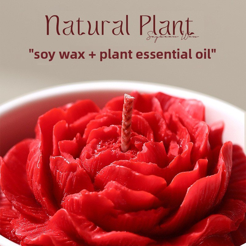 Camellia Scented Candle Gift Box - Floral Home Fragrance Set - Detail View